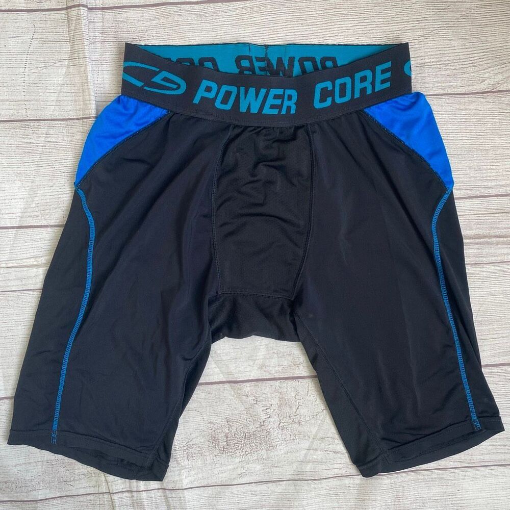 Champion power core long men L hyperform compression shorts black & blue